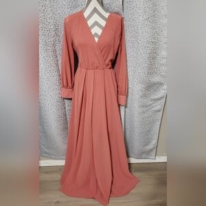 Pink Sophie Coral Long Sleeve Dress